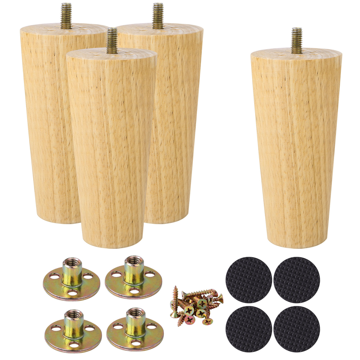uxcell Uxcell Wood Furniture Legs 4Pcs, Replacement Feet for Sofa DIY