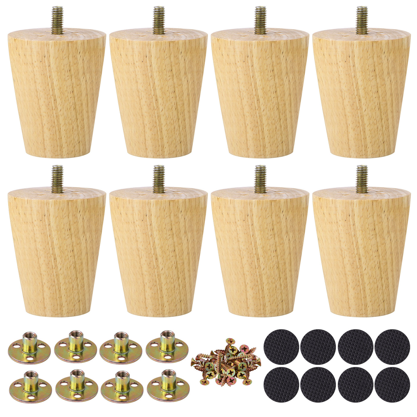 uxcell Uxcell Wood Furniture Legs 8Pcs, Replacement Feet for Sofa Couch DIY
