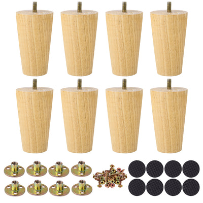 Harfington Uxcell Wood Furniture Legs 8Pcs, Replacement Feet for Sofa Couch DIY