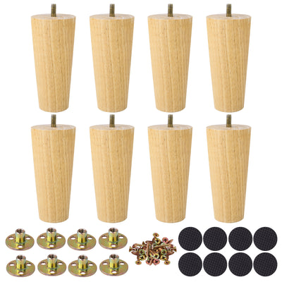 Harfington Uxcell Wood Furniture Legs 8Pcs, Replacement Feet for Sofa Couch DIY