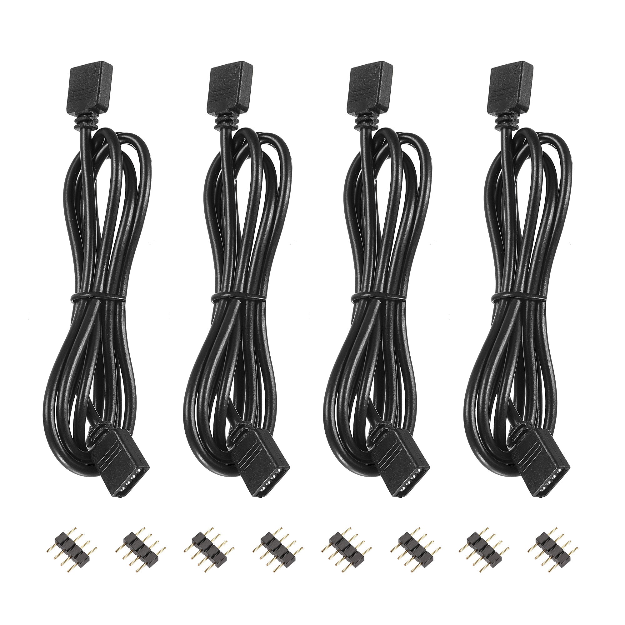 Led 4pin 4 Pin 10mm RGB LED Strip Light Connector Extension Cable 1M Length ...