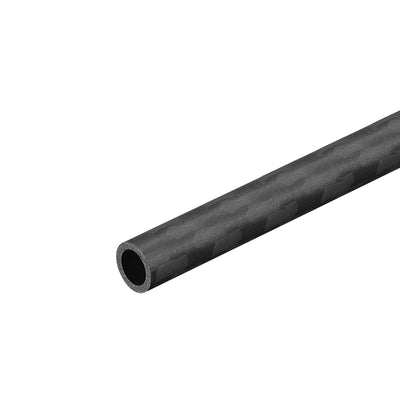 Harfington Uxcell Carbon Fiber Round Tube 6x4x500mm 3K Roll Wrapped Matt for RC Airplane 1Pcs