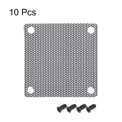Harfington Uxcell PC Dust Fan Screen with Screws for Cooling Dustproof Case Cover PVC 50mm 10pcs