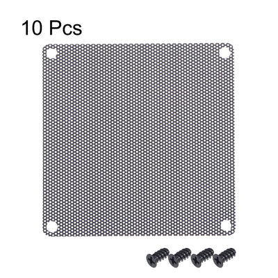 Harfington Uxcell PC Dust Fan Screen with Screws for Cooling Dustproof Case Cover PVC 80mm 10pcs