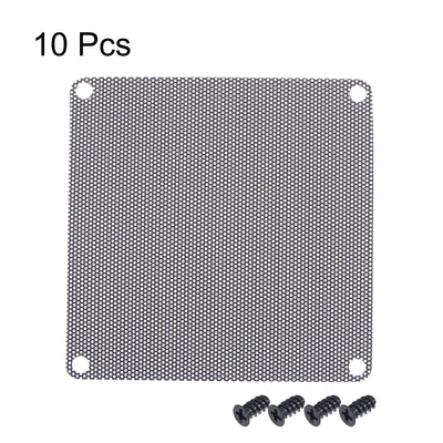 Harfington Uxcell PC Dust Fan Screen with Screws for Cooling Dustproof Case Cover PVC 90mm 10pcs