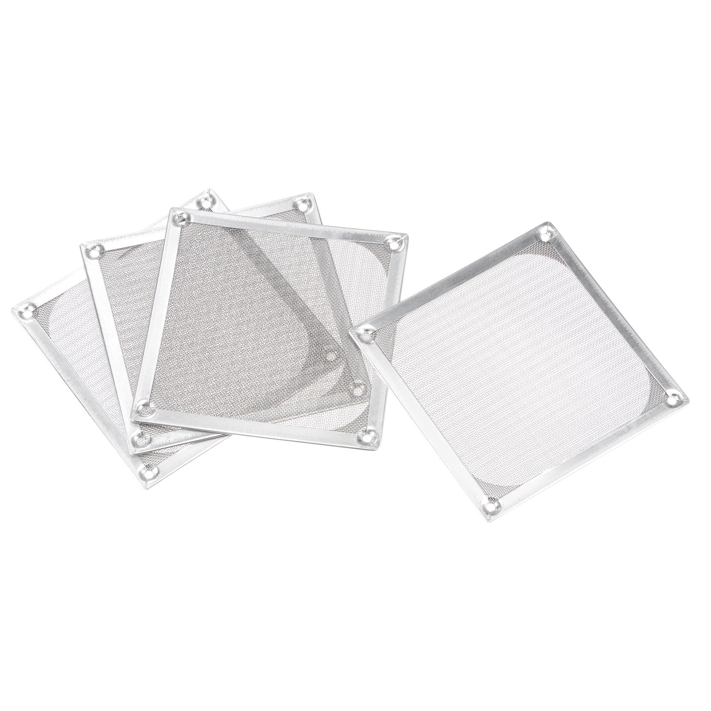 uxcell Uxcell PC Dust Fan Screen Aluminum Mesh for Cooling Case Cover Silver Tone 120mm 4pcs