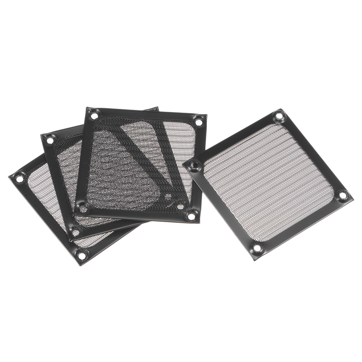 uxcell Uxcell PC Dust Fan Screen Aluminum Mesh for Cooling Case Cover Black 83mm 4pcs