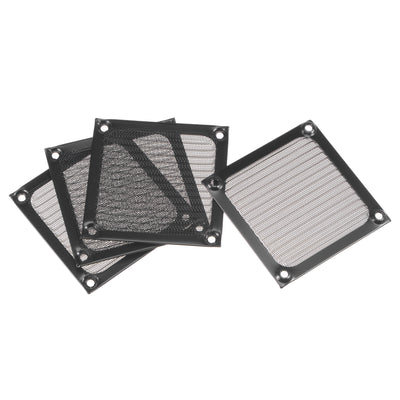 Harfington Uxcell PC Dust Fan Screen Aluminum Mesh for Cooling Case Cover Black 83mm 4pcs