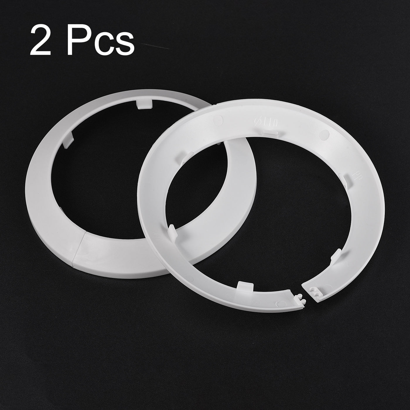 Uxcell Uxcell Pipe Cover Decoration, 110mm PP Water Pipe Drain Line Escutcheon White 2pcs