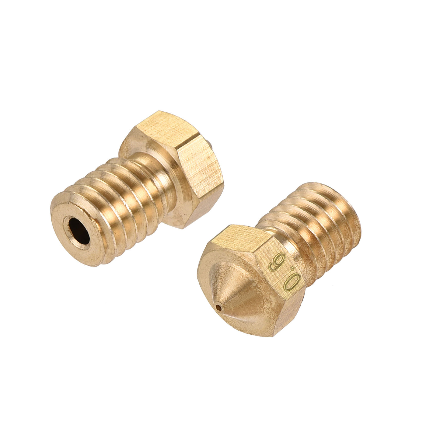 uxcell Uxcell 0.6mm 3D Printer Nozzle, 14pcs M6 Thread for V5 V6 1.75mm Extruder Print, Brass