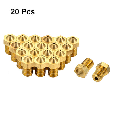 Harfington Uxcell 0.8mm 3D Printer Nozzle, 20pcs M6 Thread for V5 V6 1.75mm Extruder Print, Brass