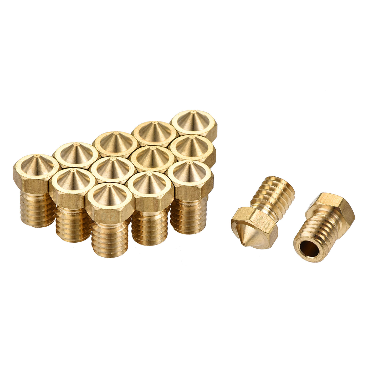 uxcell Uxcell 0.2mm 3D Printer Nozzle, 14pcs M6 Thread for V5 V6 3mm Extruder Print, Brass