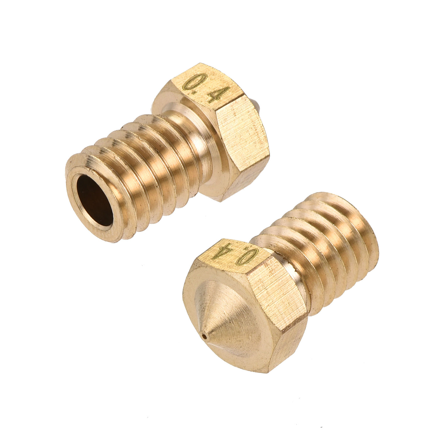 uxcell Uxcell 0.4mm 3D Printer Nozzle, 30pcs M6 Thread for V5 V6 3mm Extruder Print, Brass