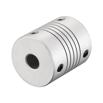 uxcell Uxcell 8mm to 7mm Aluminum Alloy Shaft Coupling Flexible Coupler L30xD25 Silver