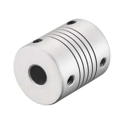 uxcell Uxcell 11mm to 8mm Aluminum Alloy Shaft Coupling Flexible Coupler L30xD25 Silver
