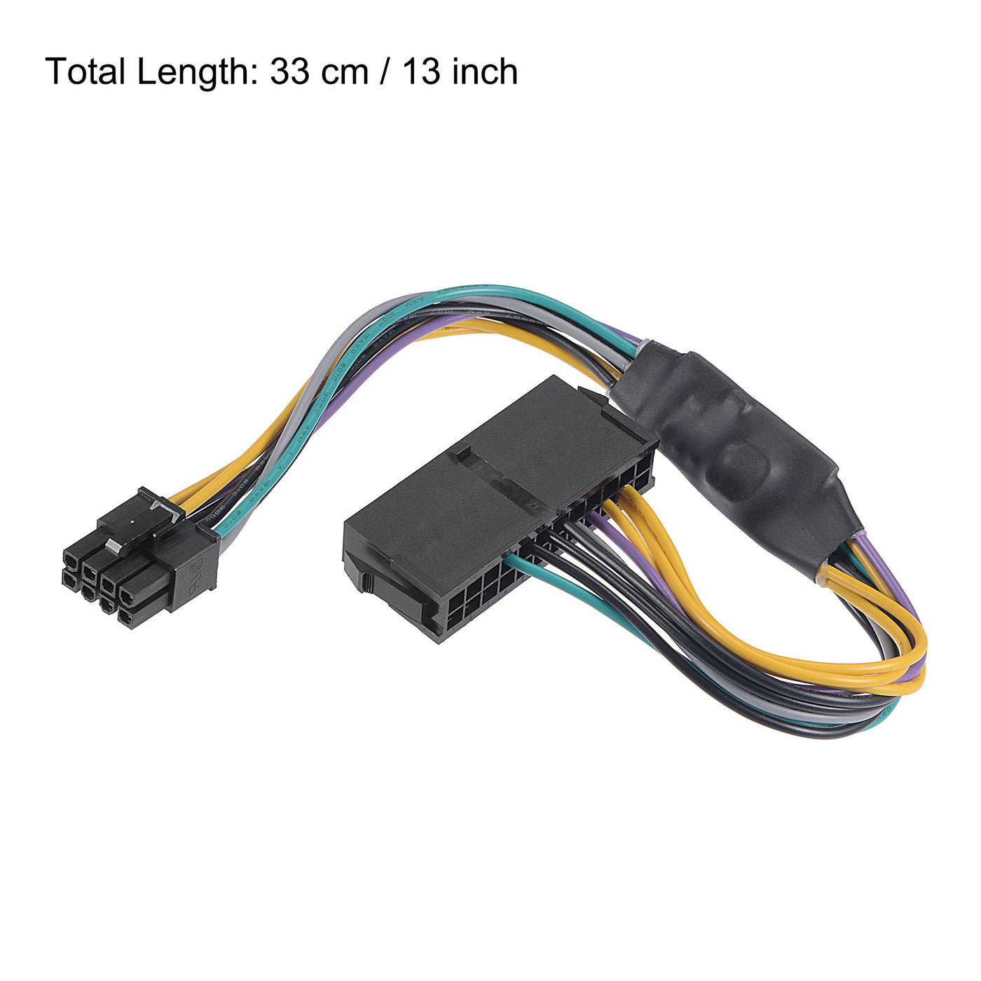 uxcell Uxcell 24 to 8 Pin Mainboard Power Cable for Modular Board 18 AWG 33cm