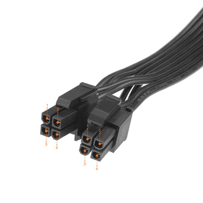Harfington Uxcell Mainboard Power Cable for Video Card PCIe 8 Pin to 4 and 4 Pin 18 AWG 67cm