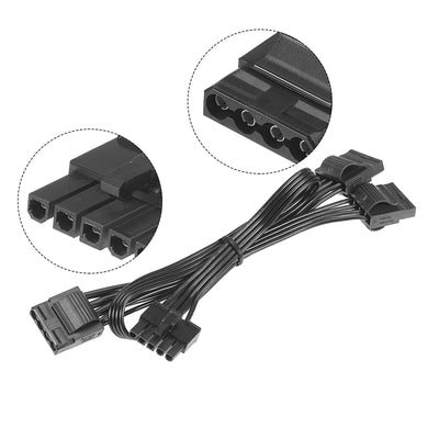 Harfington Uxcell Mainboard Power Cable 5 Grid of PCIe 4 Pin to 3 Splitter 4 Pin IDE Female SATA 18 AWG 67cm