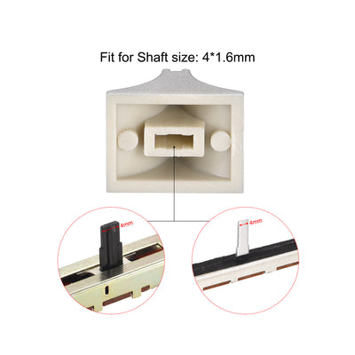 Harfington Uxcell Plastic Straight Slide Potentiometer Flat Push Knob Insert Shaft 4x1.6mm Silver Black 5pcs