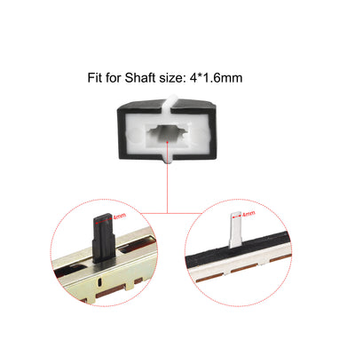 Harfington Uxcell Plastic Straight Slide Potentiometer Flat Push Knob Insert Shaft 4x1.6mm White Black 5pcs