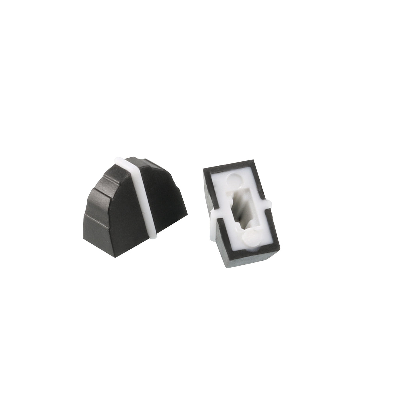 uxcell Uxcell Plastic Straight Slide Potentiometer Flat Push Knob Insert Shaft 4x1.6mm White Black 5pcs
