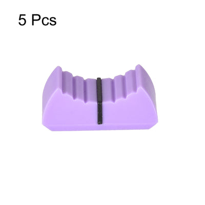 Harfington Uxcell Plastic Straight Slide Potentiometer Flat Push Knob Insert Shaft 4x2mm Purple Black 5pcs