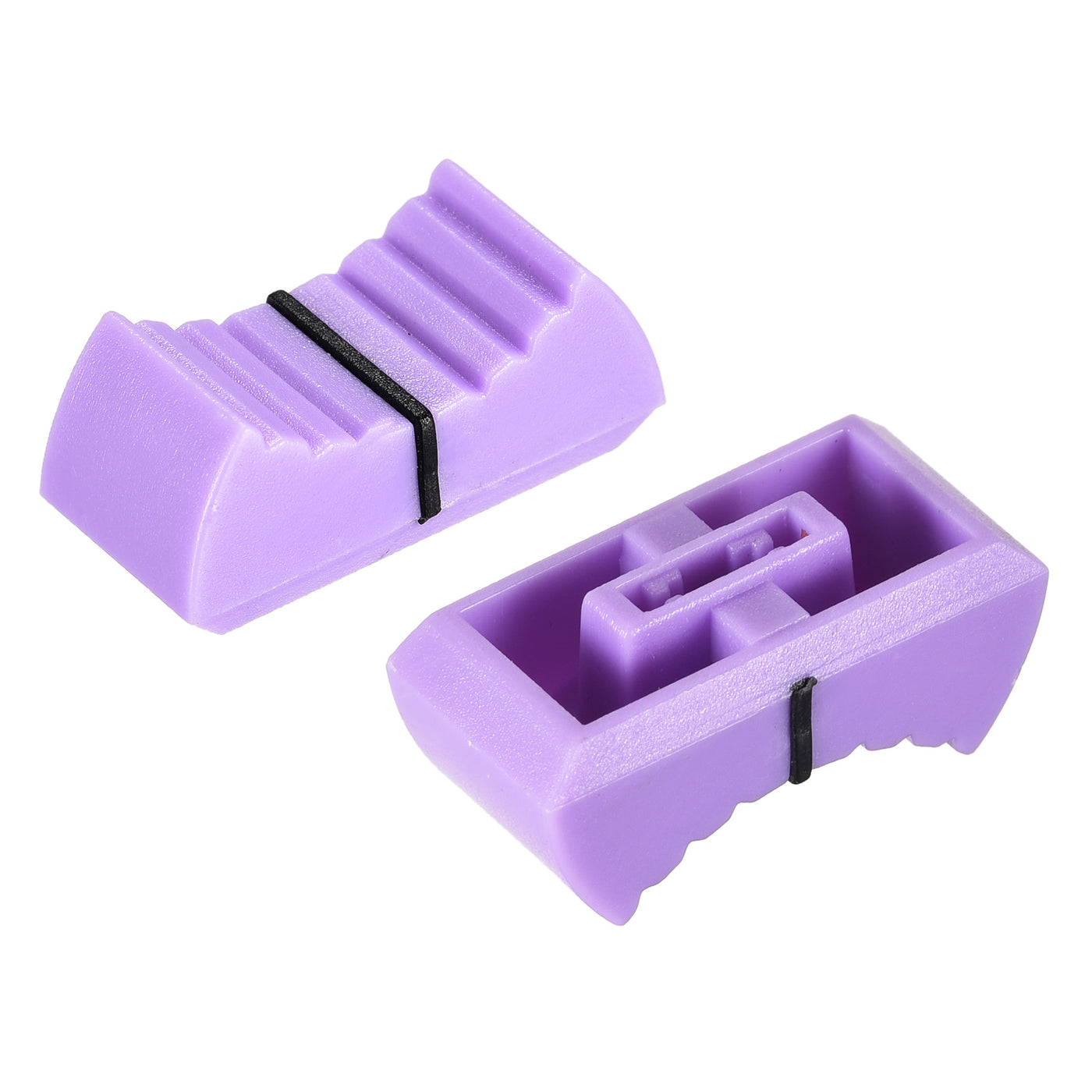 Uxcell Uxcell Plastic Straight Slide Potentiometer Flat Push Knob Insert Shaft 4x2mm Purple Black 5pcs