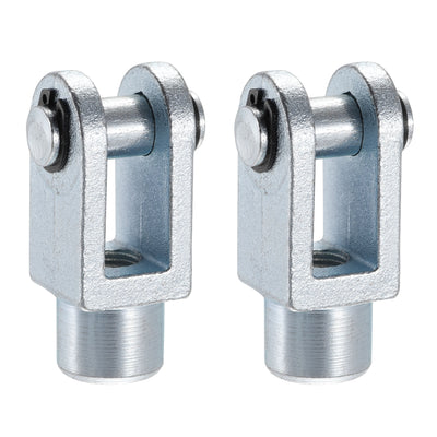 Harfington Uxcell Air Cylinder Rod Clevis End 60mm Length M12x1.25 Female Thread Y Connector 2pcs