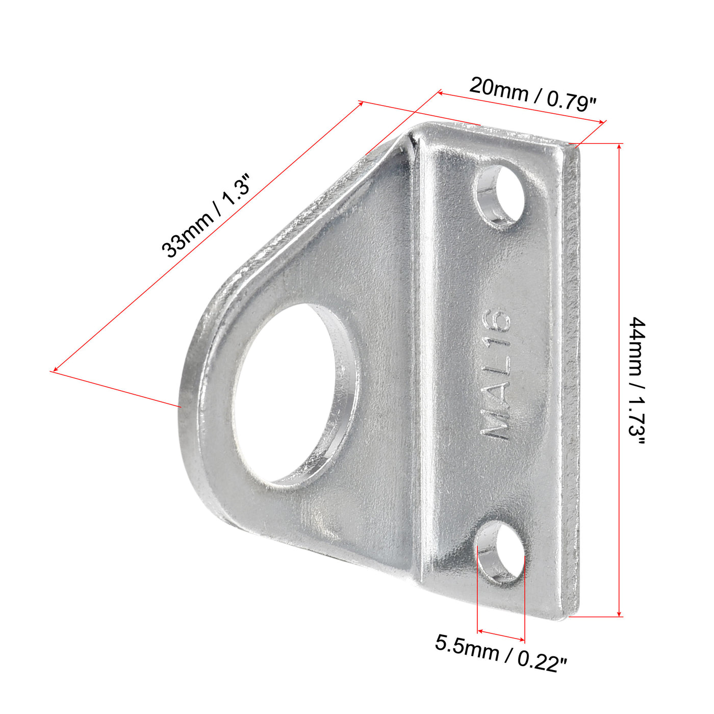 uxcell Uxcell Air Cylinder Rod Clevis Mounting Bracket 2 Bolt Holes MA/MAL Pneumatic Parts for 16mm Cylinder Bore