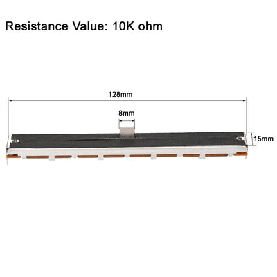 Harfington Uxcell Variable Resistors 128mm Straight Slide Potentiometer B10K Ohm Dual Channel 2pcs