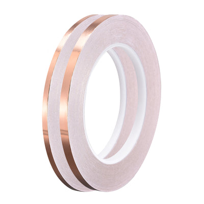 Harfington Uxcell Single-Sided Conductive Tape Copper Foil Tape 4mm/6mm x 30m/98.4ft 2pcs