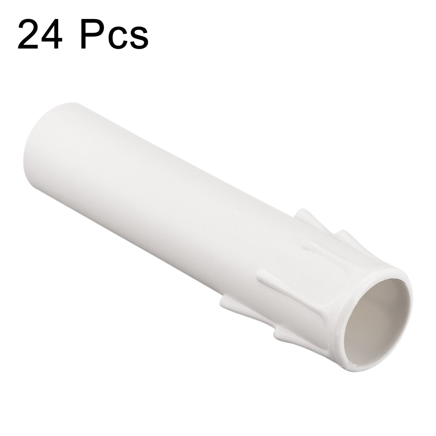Uxcell Uxcell Plastic 4 Inch Candelabra Base for E12 Candle Socket Covers Sleeves Chandelier, White Pack of 24