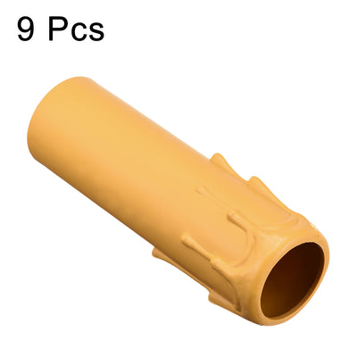 Harfington Uxcell Plastic Candle Covers Sleeves 30x100mm for E14 Chandelier, Yellow Pack of 9
