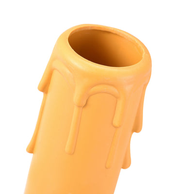 Harfington Uxcell Plastic Candle Covers Sleeves 30x100mm for E14 Chandelier, Yellow Pack of 9