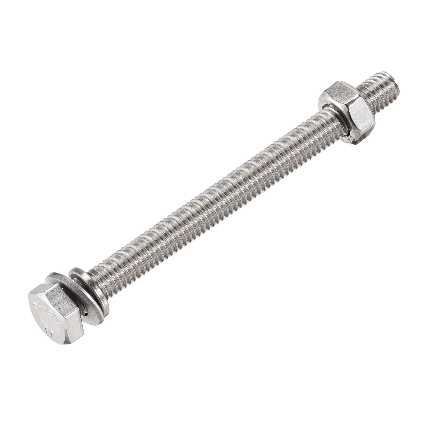 Uxcell Uxcell M6 x 80mm Hex Head Screws Bolts, Nuts, Flat & Lock Washers Kits, 304 Stainless Steel Fully Thread Hexagon Bolts 10 Sets