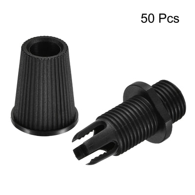 Harfington Uxcell Cable Glands Strain Relief Cord Grips Plastic Black 50Pcs for Wiring Hanging Light Ceiling Pendant Lamp