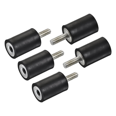 uxcell Uxcell M6 Rubber Mounts, 5pcs Male/Female Shock Absorber, D20mmxH30mm