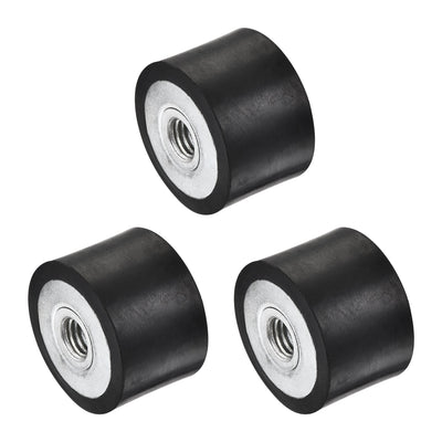 uxcell Uxcell M8 Rubber Mounts, 3pcs Female/Female Shock Absorber, D30mmxH20mm