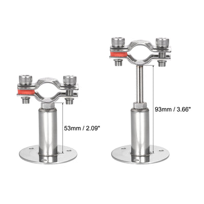 Harfington Uxcell Wall Mount Ceiling Mount Pipe Support, 304 Stainless Steel Adjustable Pipe Bracket Clamp for 25-28mm Pipe 2pcs