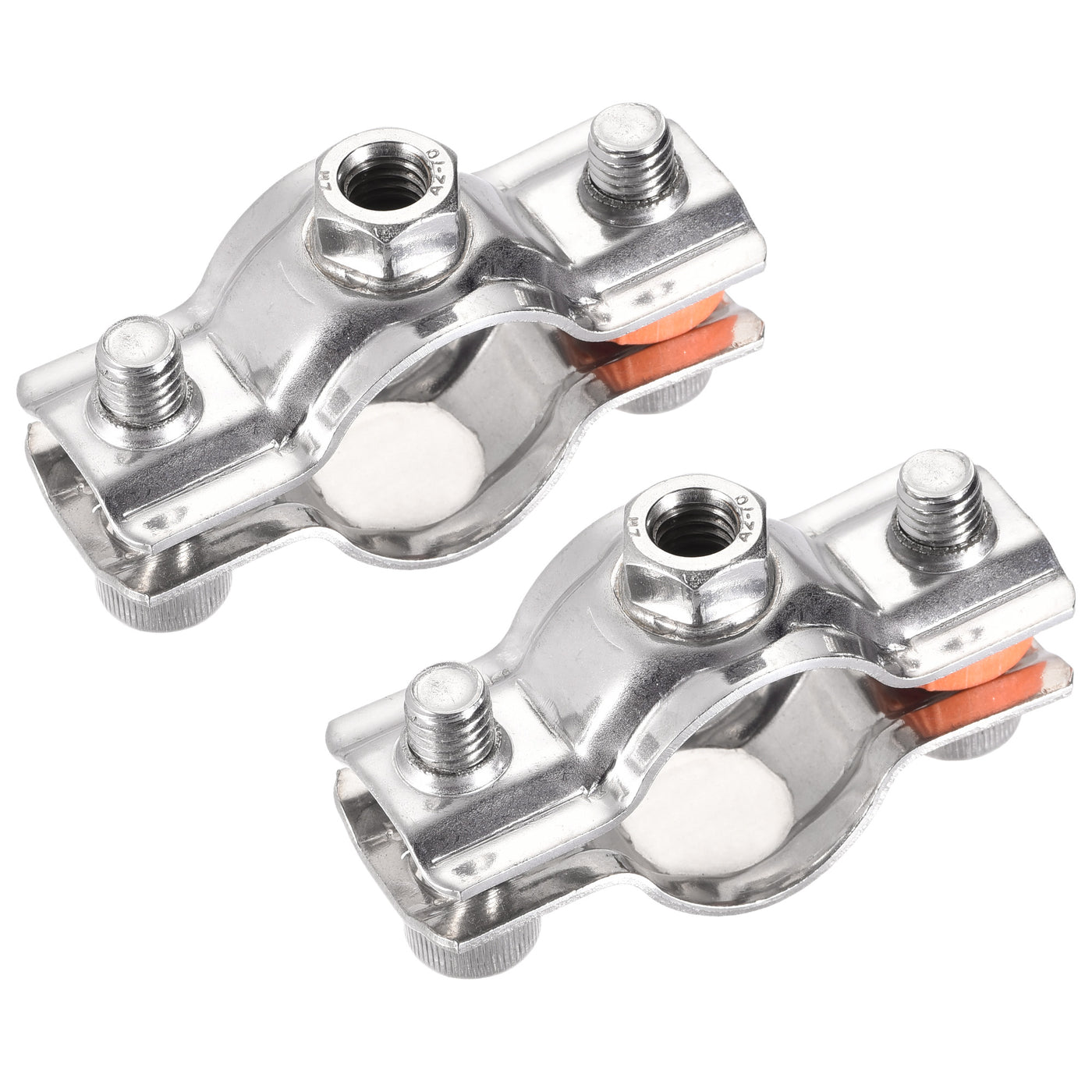Uxcell Uxcell Wall Ceiling Mount Pipe Supports, 304 Stainless Steel Adjustable Pipe Bracket Clamp for 25-28mm Pipe 2pcs