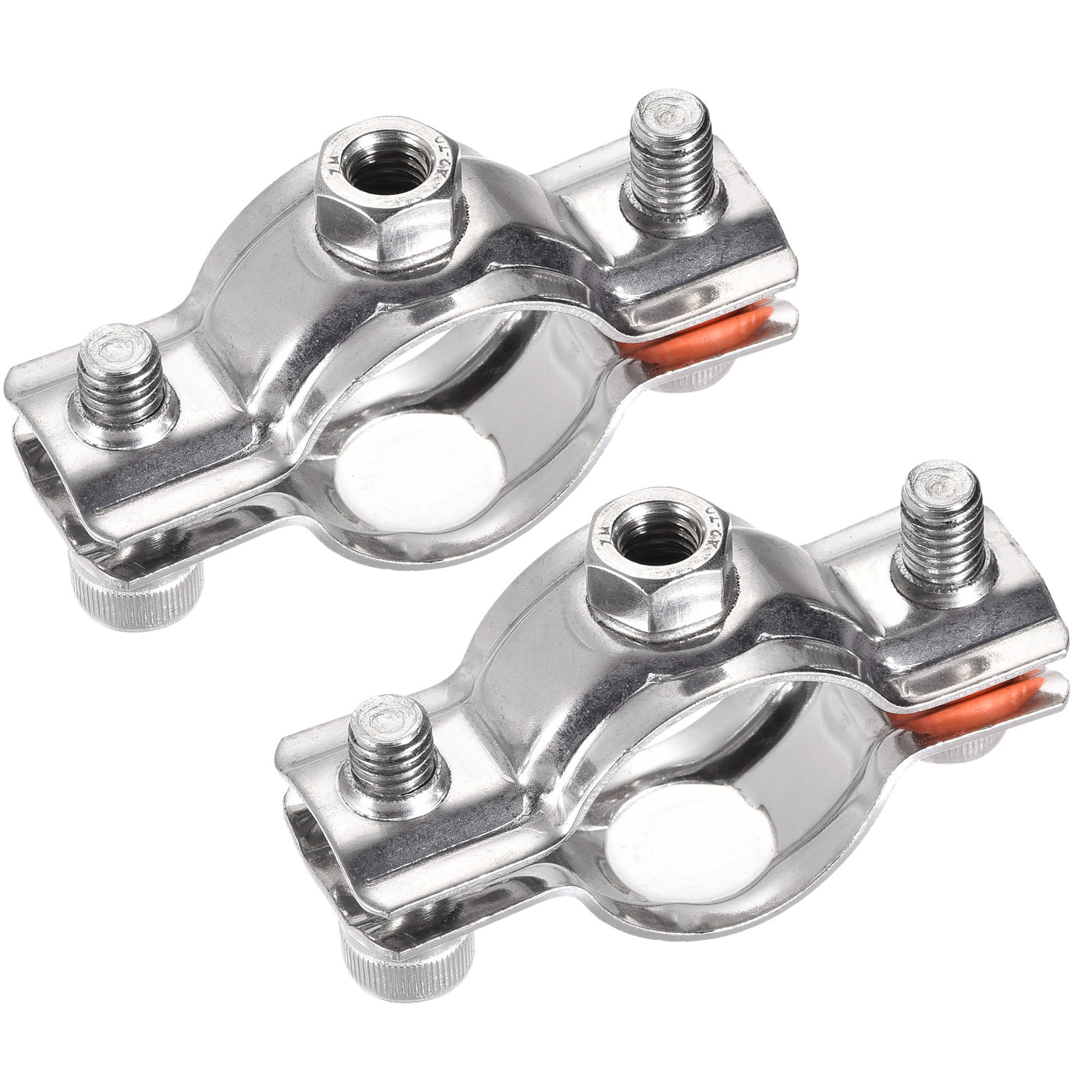 Uxcell Uxcell Wall Ceiling Mount Pipe Supports, 304 Stainless Steel Adjustable Pipe Bracket Clamp for 25-28mm Pipe 2pcs