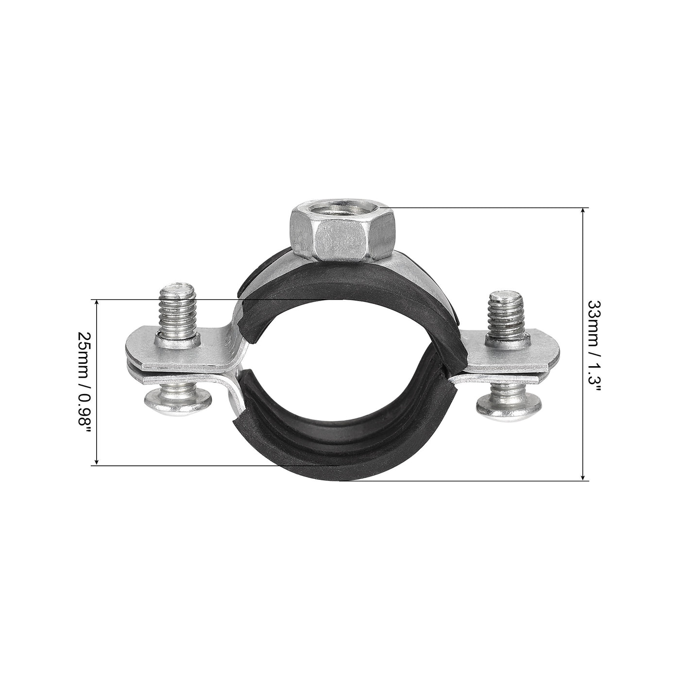 Uxcell Uxcell Adjustable Pipe Bracket Clamp, 2" (50mm) Wall Ceiling Mount Iron Pipe Strap Support 5pcs