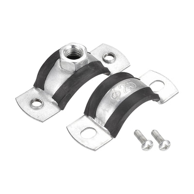 Harfington Uxcell Adjustable Pipe Bracket Clamp, 2" (50mm) Wall Ceiling Mount Iron Pipe Strap Support 5pcs