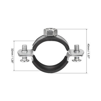 Harfington Uxcell Adjustable Pipe Bracket Clamp, 2-1/2" (63mm) Wall Ceiling Mount Iron Pipe Strap Support 10pcs