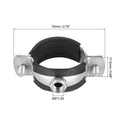Harfington Uxcell Adjustable Pipe Bracket Clamp, 2-1/2" (63mm) Wall Ceiling Mount Iron Pipe Strap Support 10pcs