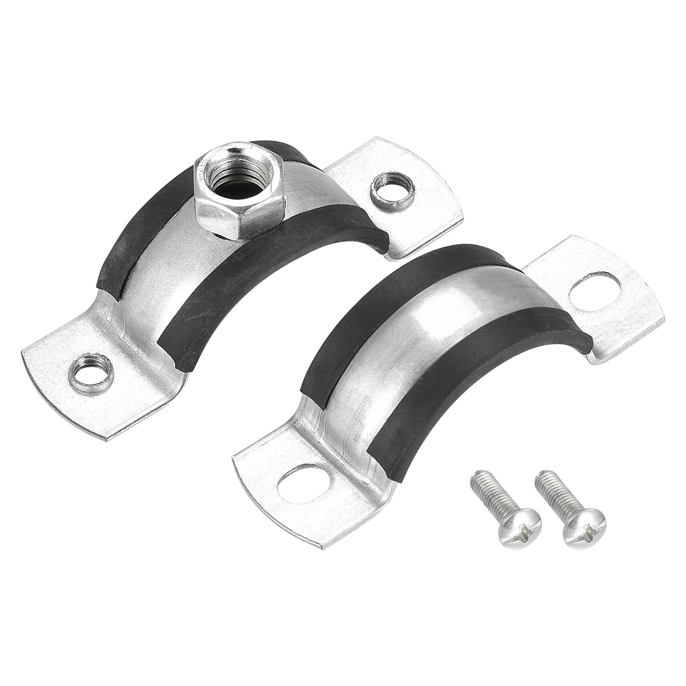 Uxcell Uxcell Adjustable Pipe Bracket Clamp, 2-1/2" (63mm) Wall Ceiling Mount Iron Pipe Strap Support 10pcs