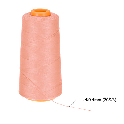 Harfington Uxcell 1000 Yards 20S/3 All-Purpose Polyester Sewing Thread, Pink