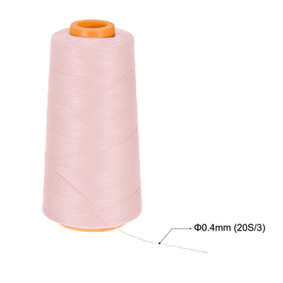 Harfington Uxcell 1000 Yards 20S/3 All-Purpose Polyester Sewing Thread, Pink