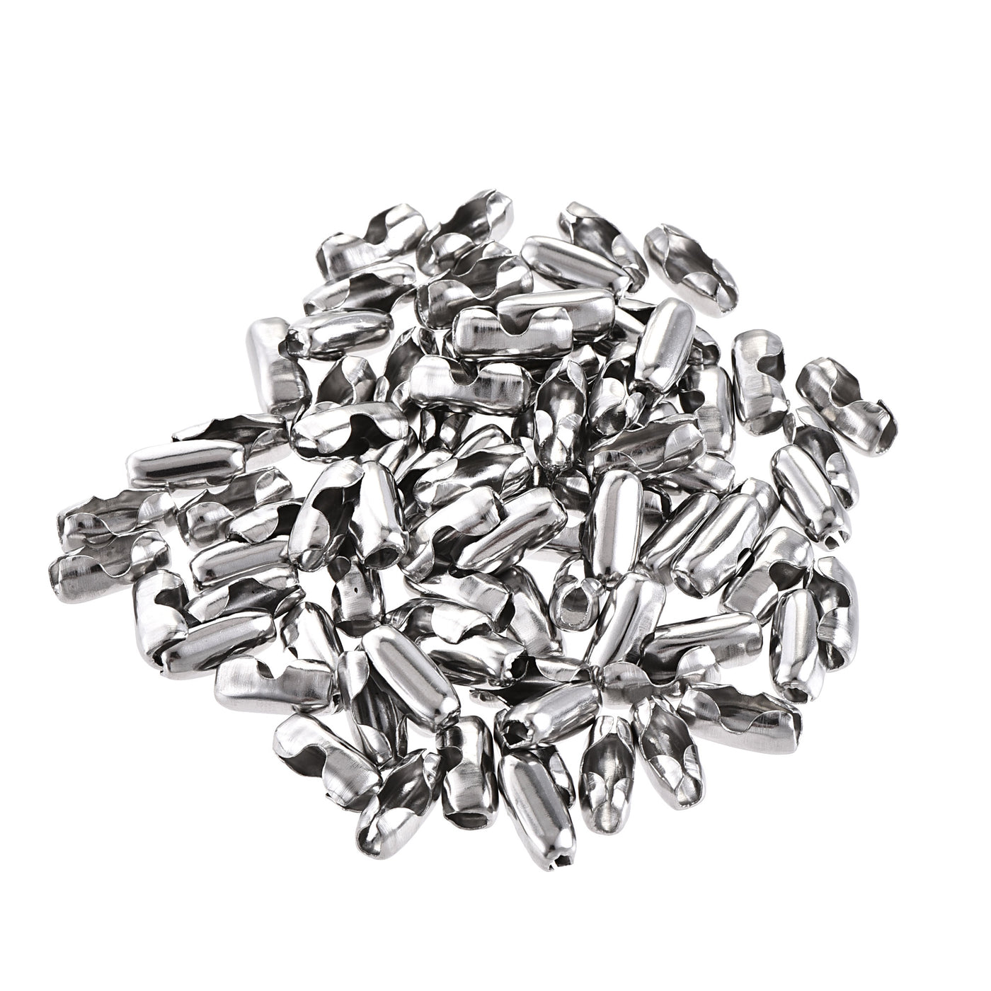 Uxcell Uxcell Ball Chain Connector, 2.4mm Ball Chains Clasp Crimp Clips Link Stainless Steel Connection, Pack of 100