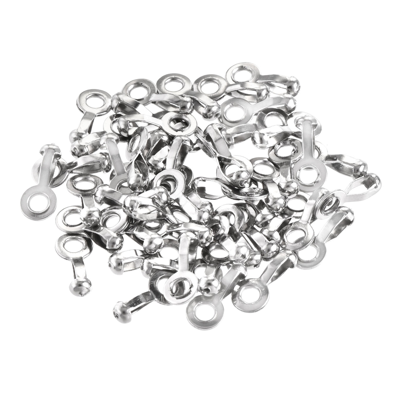 uxcell Uxcell Ball Chain Connector, 2mm 2.4mm Pull Loop Crimp Link Stainless Steel Connection, Pack of 50